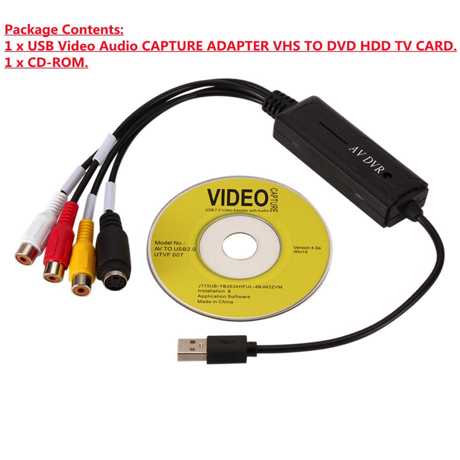 AVA To USB 2.0 Cable Adapter Converter Audio Video Capture Card Adapter PC CableS For TV DVD VHS Capture Device