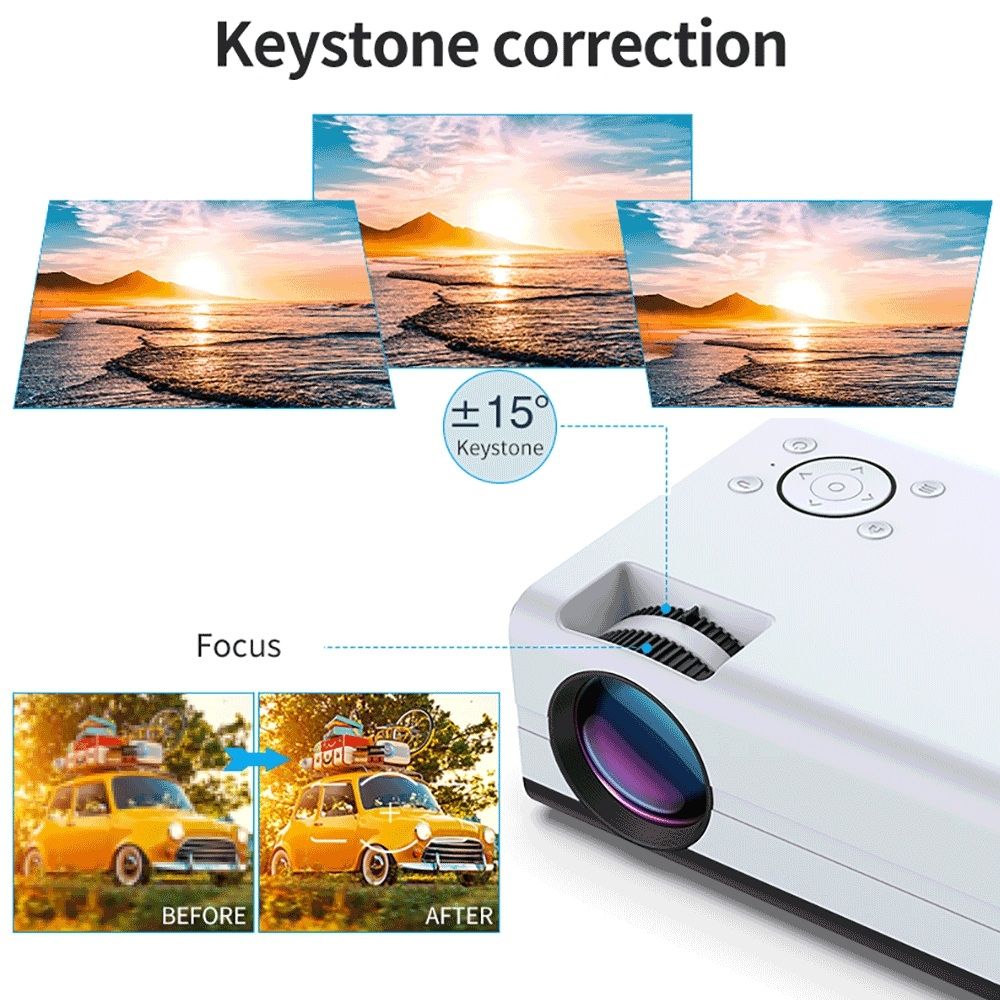 Y5 800x480P 80 ANSI Lumens Portable Home Theater LED HD Digital Projector, Android 9.0, 1G+8G, UK Plug