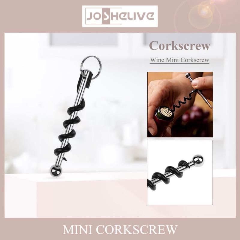 Cap Opener Mini Pocket Red Wine Bottle Corkscrew Beer Creative Multifunctional Stainless Steel Keychain Key Ring Bottle Opener