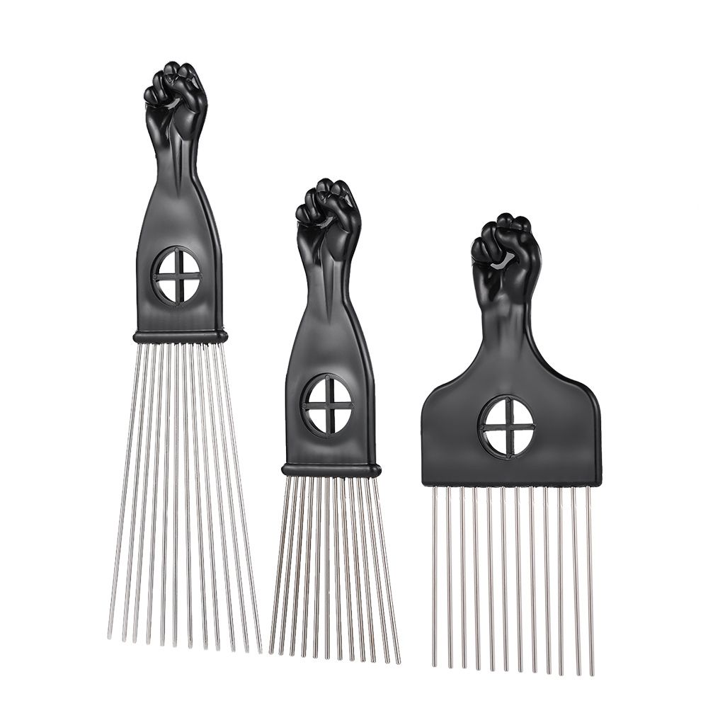 Bestauty 3Pcs Metal Afro Comb African American Pick Comb