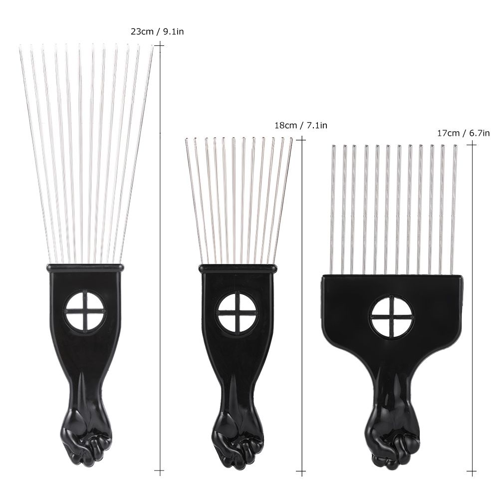 Bestauty 3Pcs Metal Afro Comb African American Pick Comb