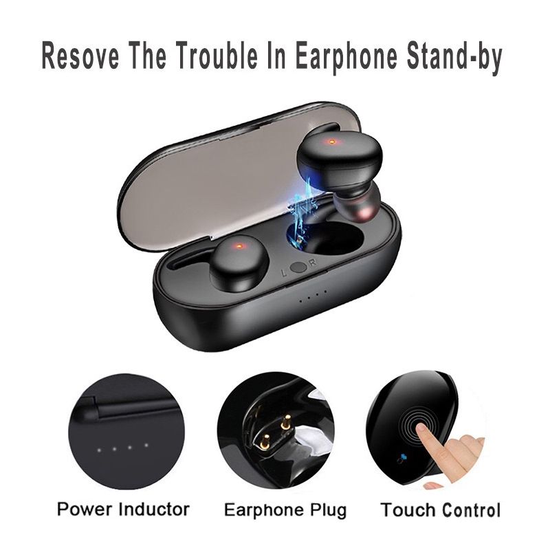 Y30 Wireless Headsets Bluetooth Earphone 5.0 In-ear Earbuds Fingerprint Touch