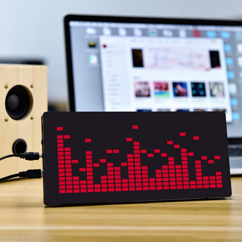 HU-008 LED Music Spectrum Production Kit Section 2416 Rhythmic Detonating Flash Parts DIY Welding DSP Decoding Algorithm Clock Display DIY Tool Soldering Practice Set Home Household (5 Display Colors Optional)