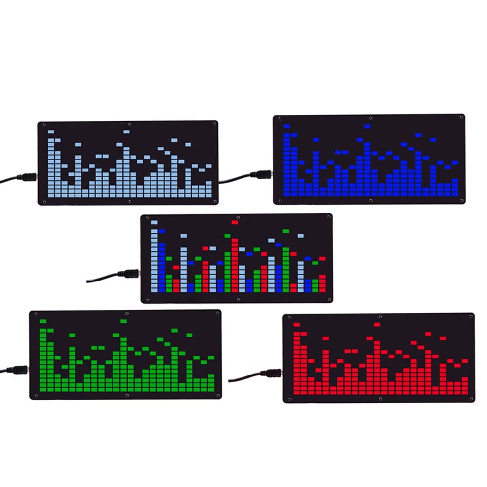 HU-008 LED Music Spectrum Production Kit Section 2416 Rhythmic Detonating Flash Parts DIY Welding DSP Decoding Algorithm Clock Display DIY Tool Soldering Practice Set Home Household (5 Display Colors Optional)