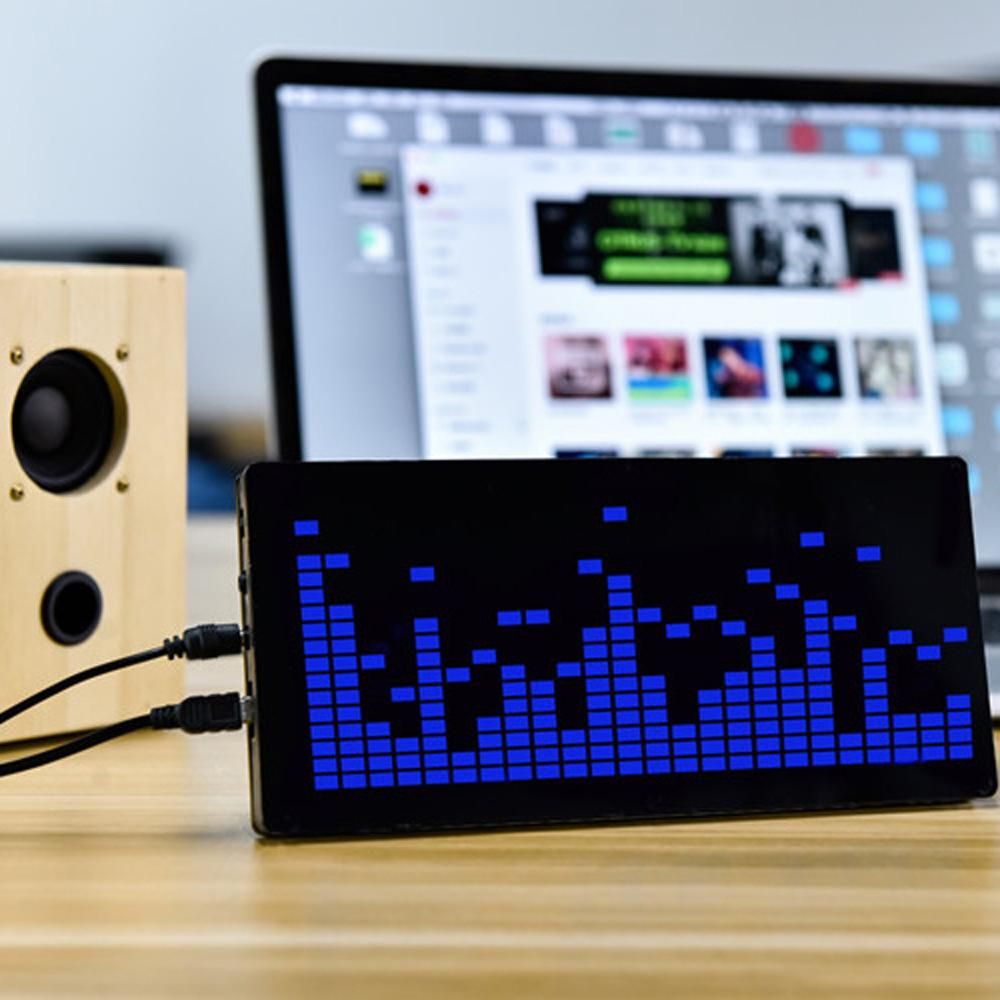 HU-008 LED Music Spectrum Production Kit Section 2416 Rhythmic Detonating Flash Parts DIY Welding DSP Decoding Algorithm Clock Display DIY Tool Soldering Practice Set Home Household (5 Display Colors Optional)