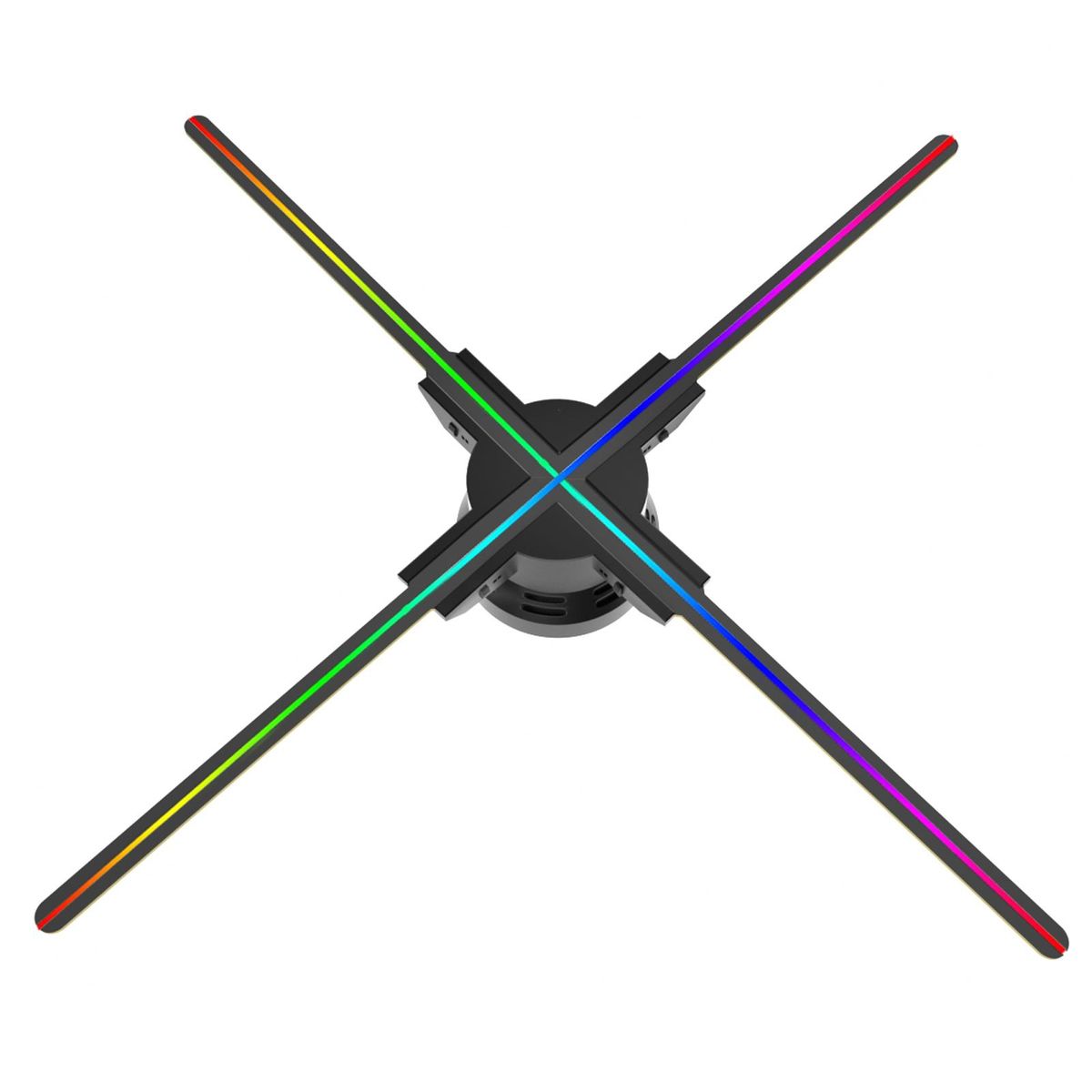 F60 3D Hologram Projector Advertising Display Fan Wall-mounted Player 3D Naked Eye 2K HD LED Photo Video Fan with 720pcs LED Light Beads Remote Control Sign Real-time Screen Display for Business Shop Store Bars Exhibition Ent