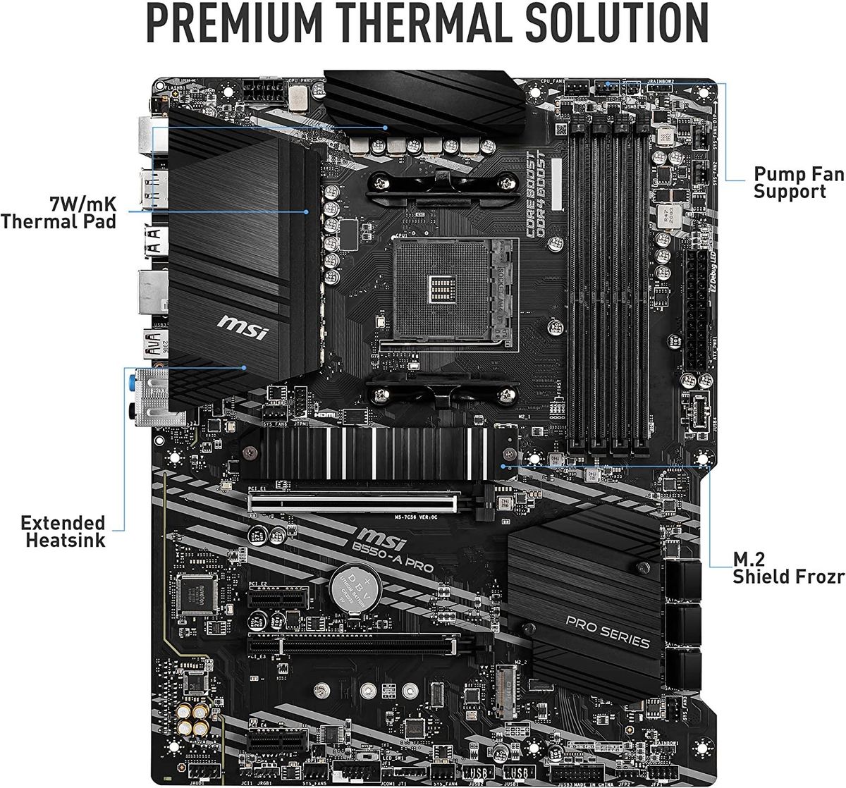 MSI B550-A PRO ProSeries Motherboard (AMD AM4, DDR4, PCIe