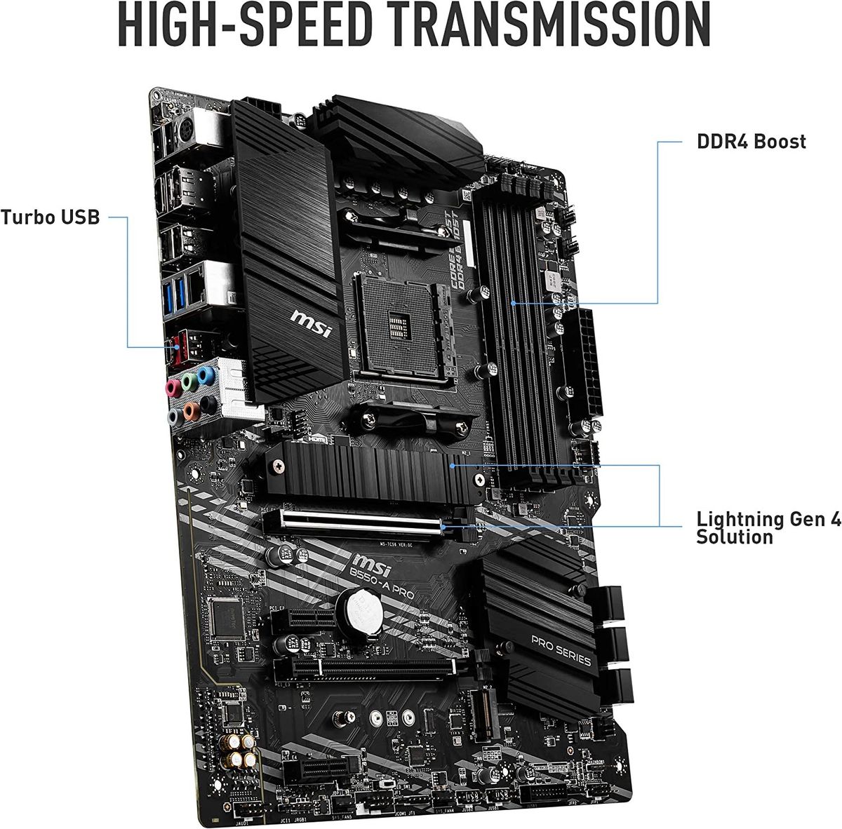 MSI B550-A PRO ProSeries Motherboard (AMD AM4, DDR4, PCIe