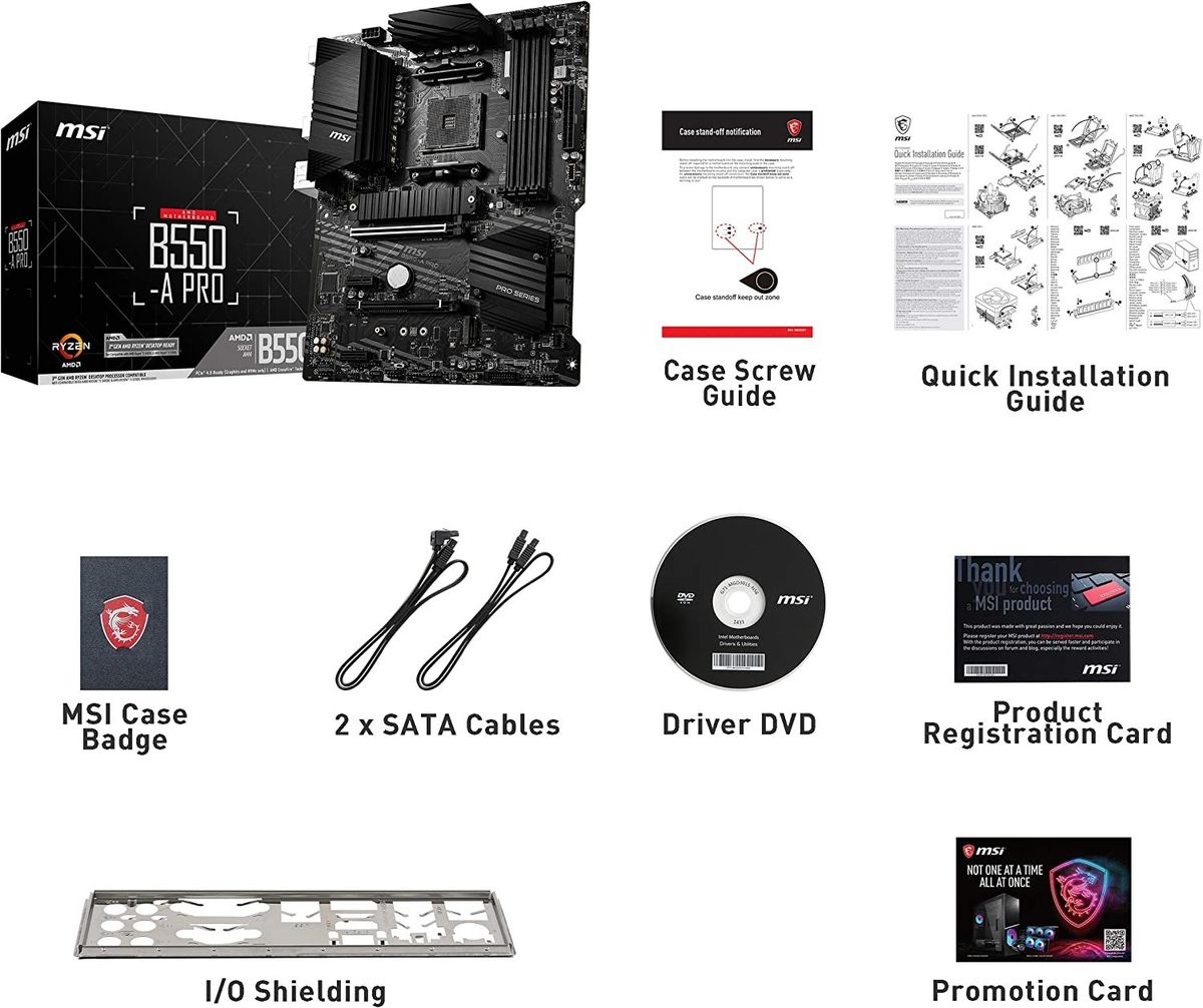 MSI B550-A PRO ProSeries Motherboard (AMD AM4, DDR4, PCIe