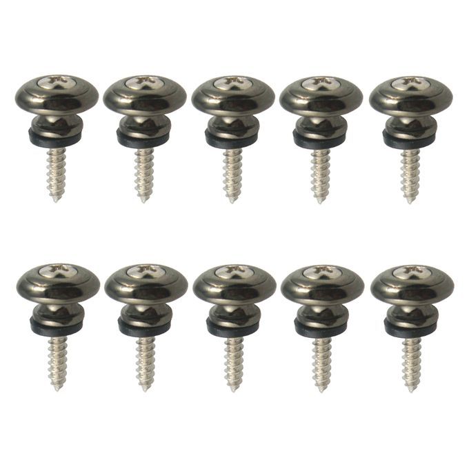 10x Strap Lock Buttons For Acoustic Electric Bass Guitar Ukulele Black