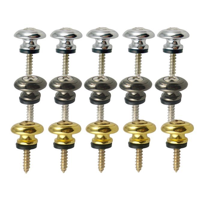 10x Strap Lock Buttons For Acoustic Electric Bass Guitar Ukulele Black