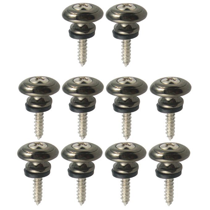 10x Strap Lock Buttons For Acoustic Electric Bass Guitar Ukulele Black