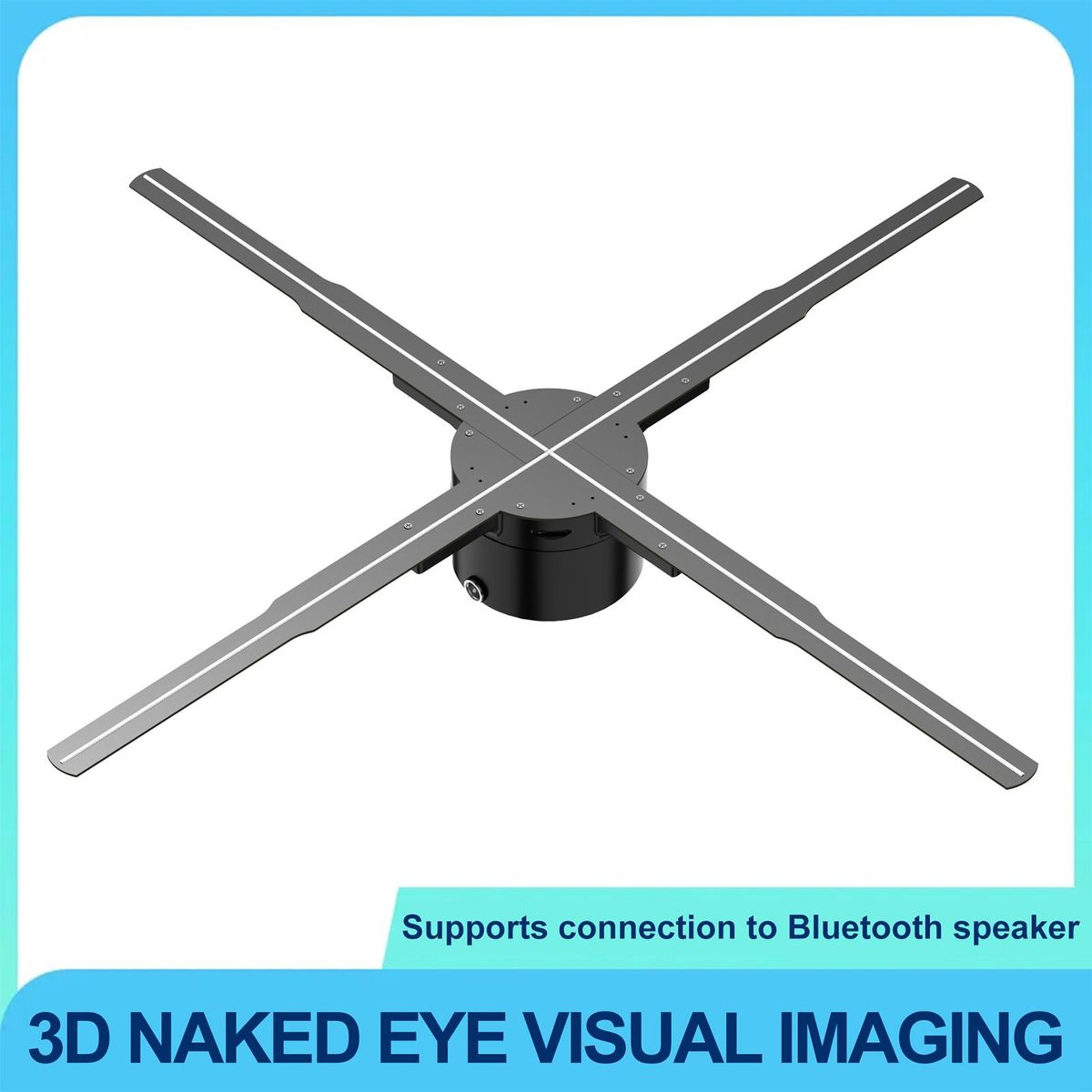 P62 3D Hologram Projector Advertising Display Fan Wall-mounted Player 3D Naked Eye 2K HD LED Photo Video Fan with 722pcs LED Light Beads Remote Control Sign Real-time Screen Display for Business Shop Store Bars Exhibition Ent