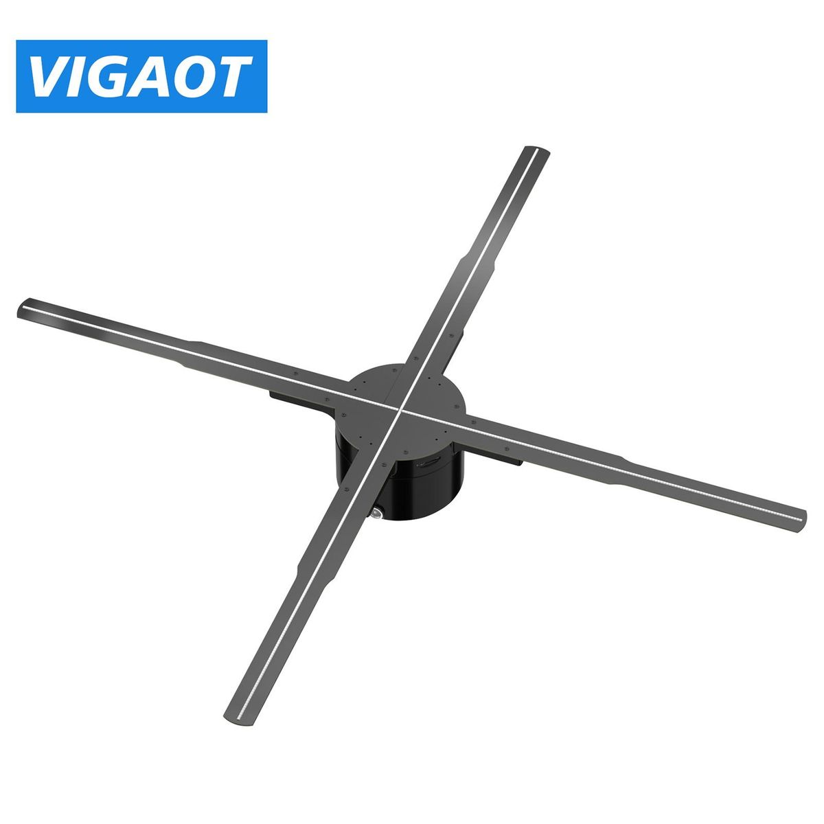 P62 3D Hologram Projector Advertising Display Fan Wall-mounted Player 3D Naked Eye 2K HD LED Photo Video Fan with 722pcs LED Light Beads Remote Control Sign Real-time Screen Display for Business Shop Store Bars Exhibition Ent