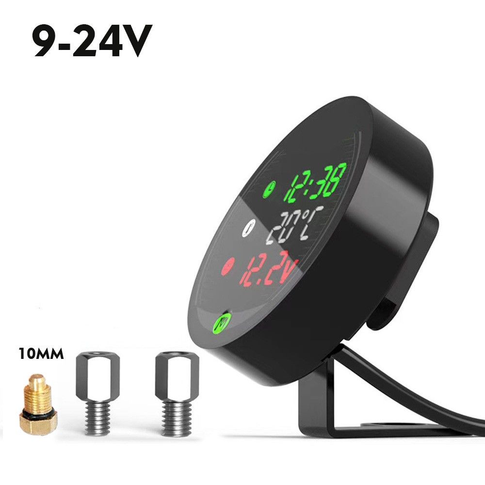 Motorcycle Voltmeter Time Temperature Display Table LED