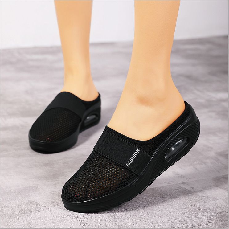 Ladies Mesh Breathable Casual Half Slippers