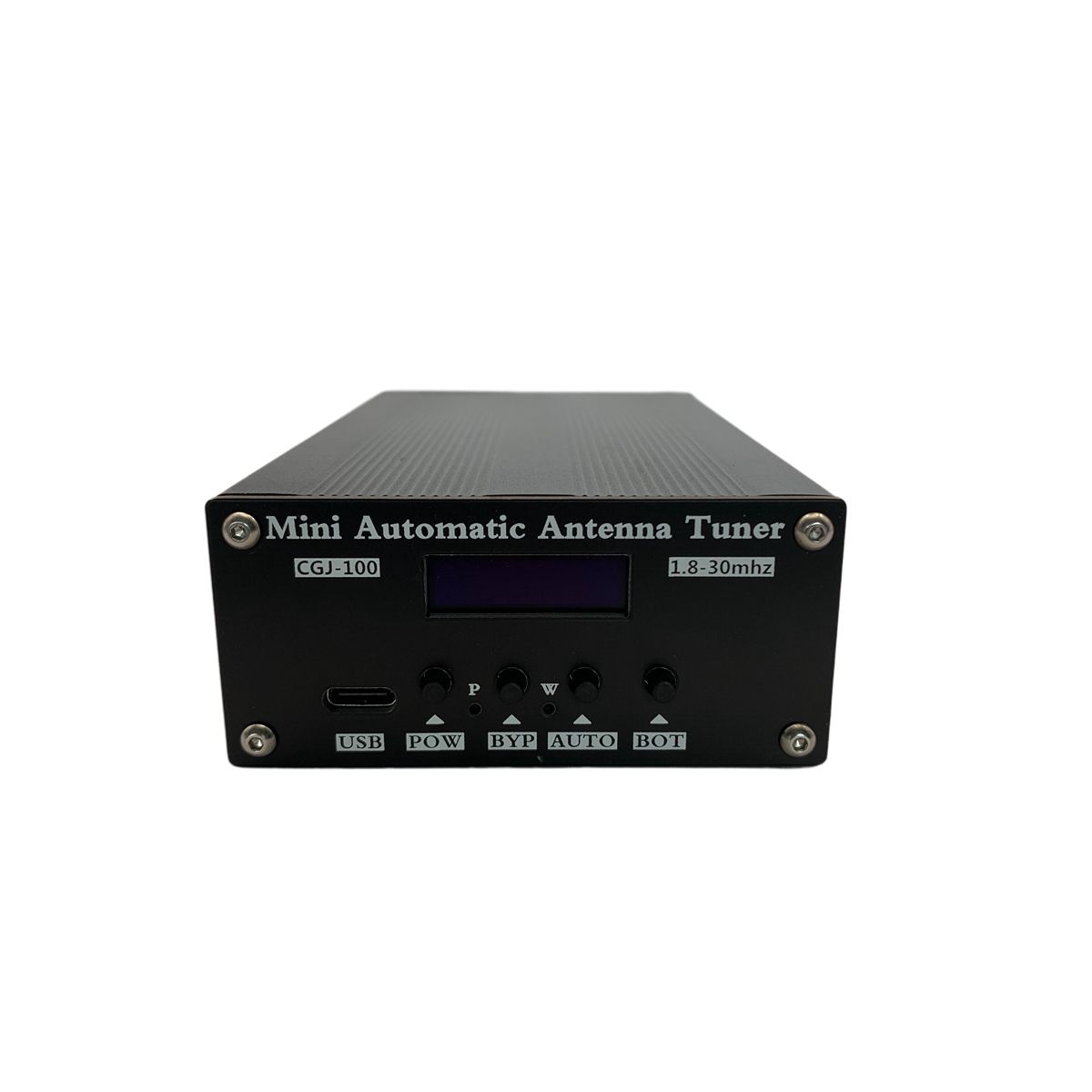 CGJ-100 18-30MHz Mini Automatic Antenna Tuner with 091inch OLED Display for 5-100W Shortwave Radio Stations