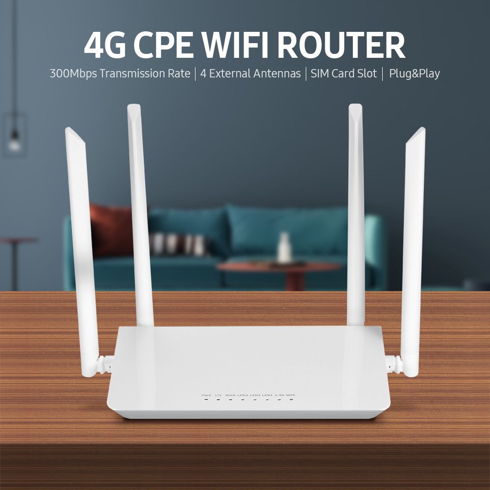 4G LTE CPE WiFi Router 300Mbps High-speed Wireless Router