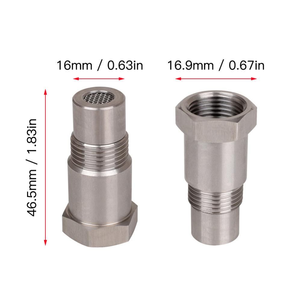 O2 Oxygen Sensor Filter Connector Stainless Steel Adapter Extender Extension Spacer M18x1.5