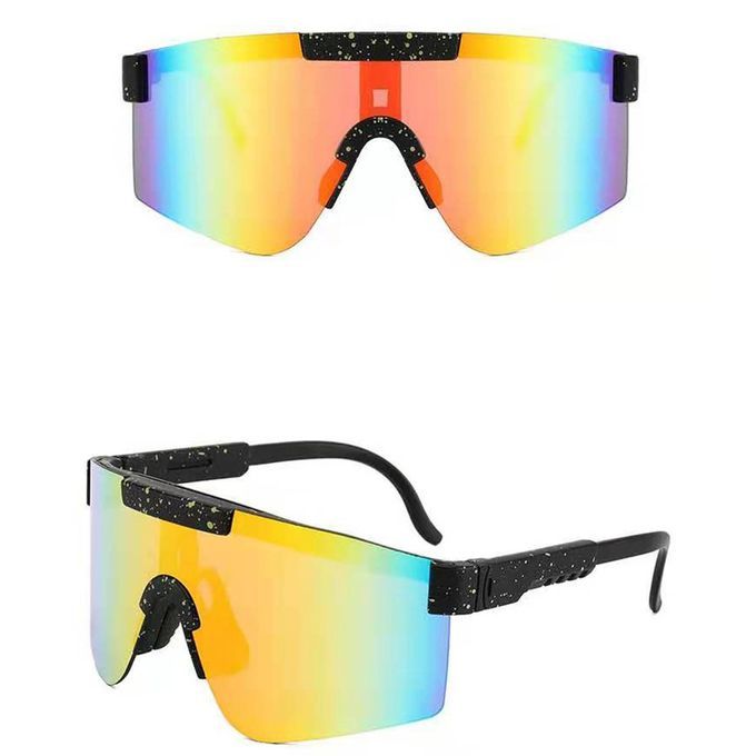Big Frame  Y Ling Gl Es Bike Bi Y Le Sungl Es UV400 Eyewear  -black+yellow