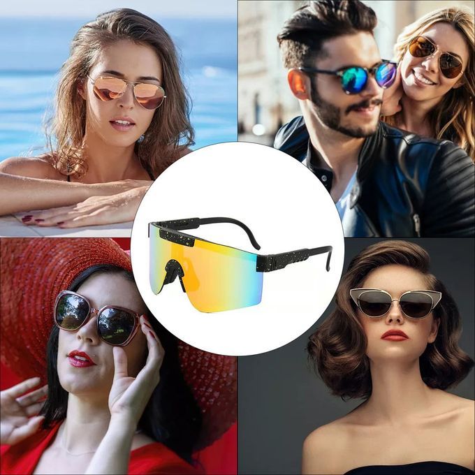 Big Frame  Y Ling Gl Es Bike Bi Y Le Sungl Es UV400 Eyewear  -black+yellow