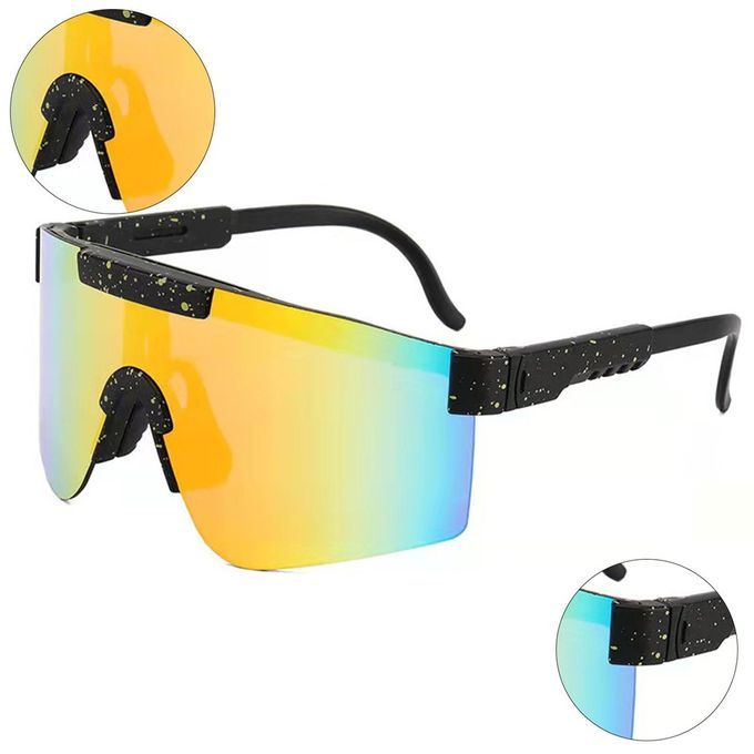 Big Frame  Y Ling Gl Es Bike Bi Y Le Sungl Es UV400 Eyewear  -black+yellow