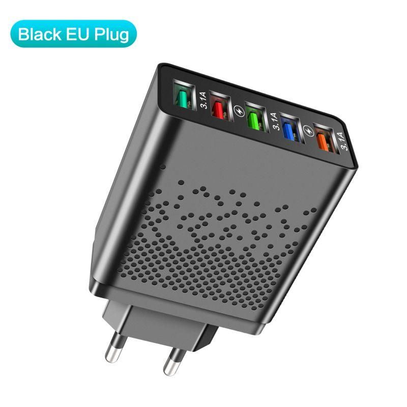 5 Ports Usb Charger Adapter 66w Fast Charger For Phone C USB