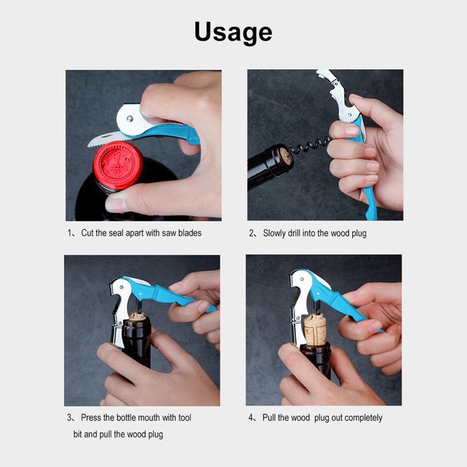 Stainless Steel Cork Screw Corkscrew Wine Cap Opener