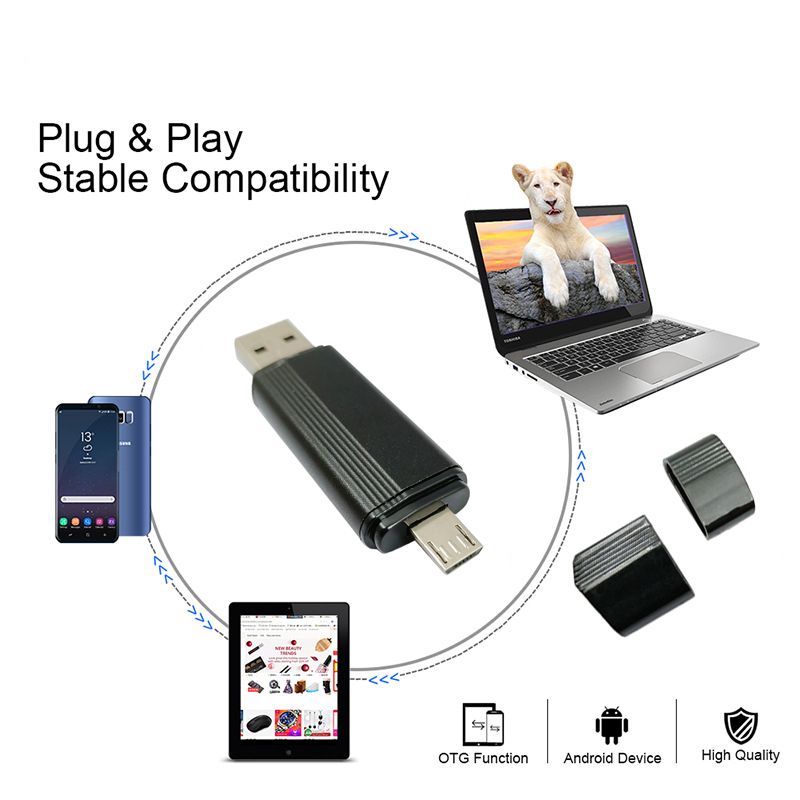 128GB  2In1 OTG USB 2.0 Flash Drive For PC & Android
