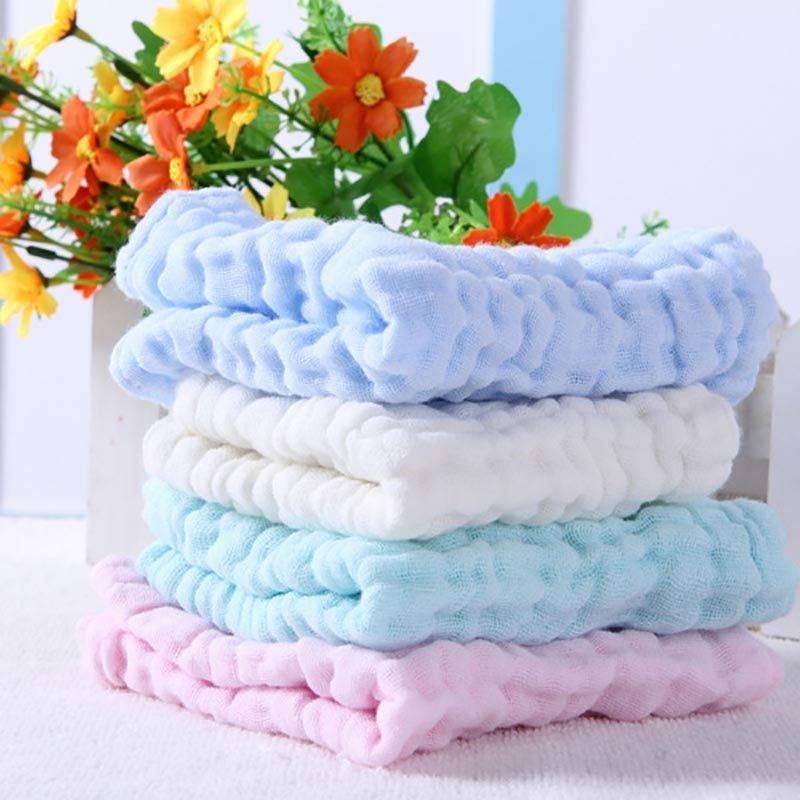 4pcs/lot Comfortable Baby Face Towels 6 Layer Cotton Children Towels Infant Toddler Multifunction Towels 28x28cm