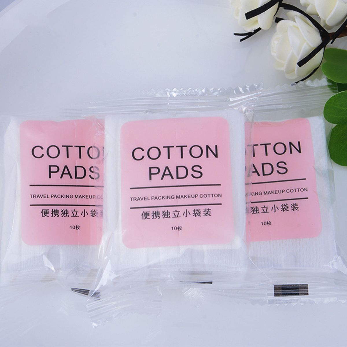 10Pcs Cosmetic Cotton Round High Water Absorption Soft Disposal Makeup Remover Pads For Home