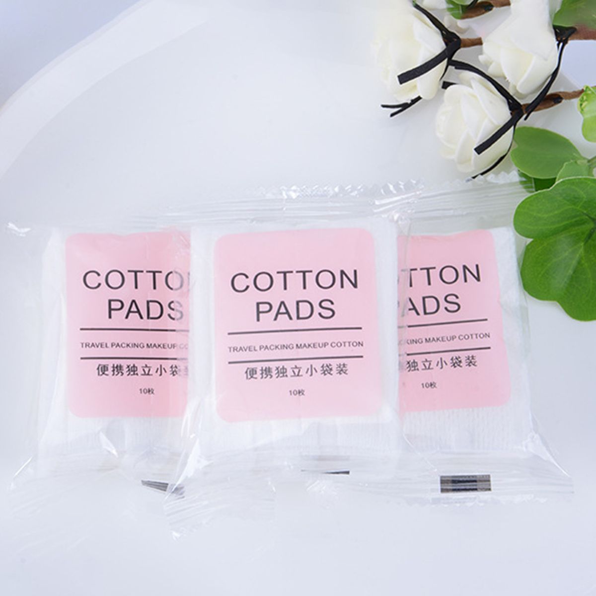 10Pcs Cosmetic Cotton Round High Water Absorption Soft Disposal Makeup Remover Pads For Home