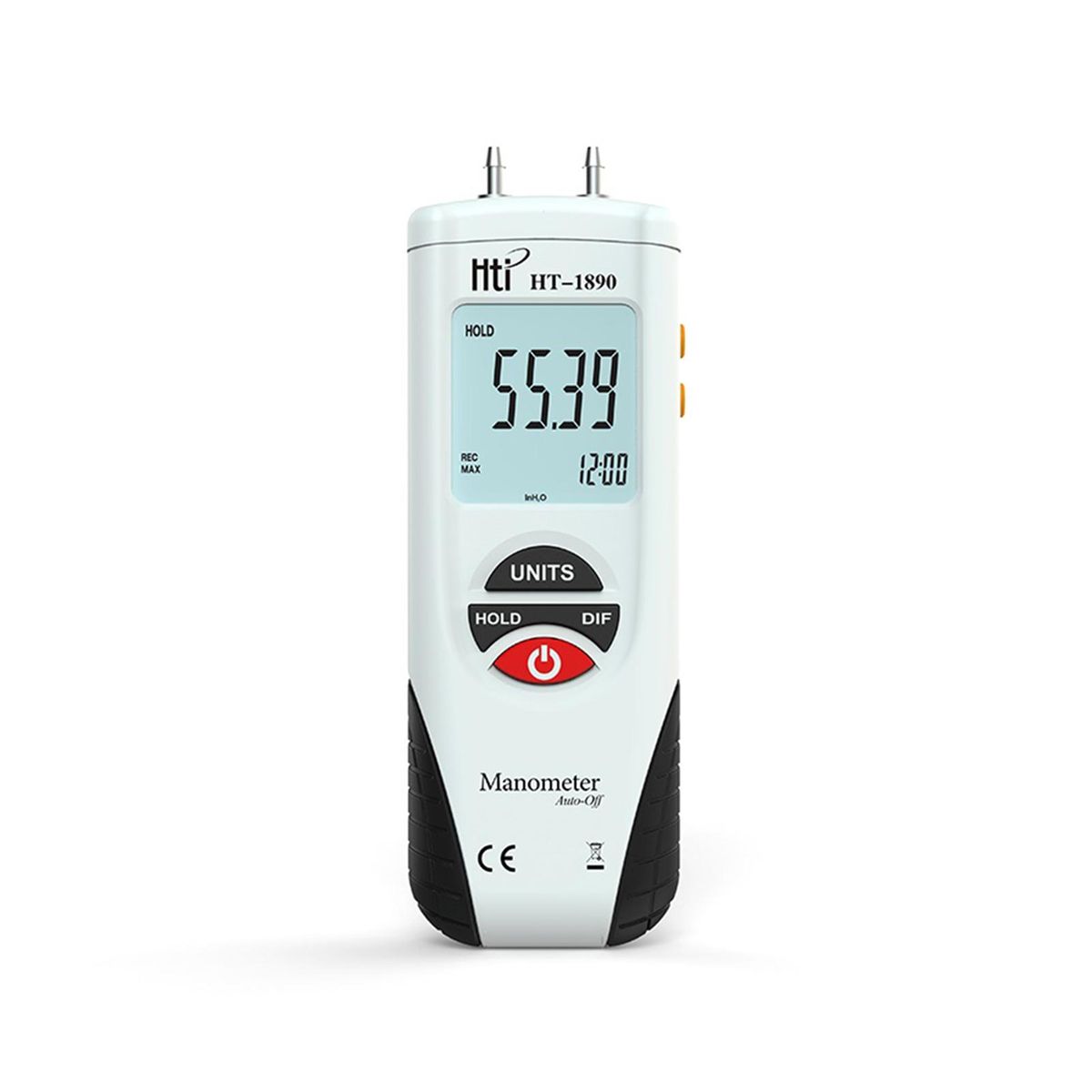 Hti LCD Mini Digital Manometer Differential Gauge Air Pressure Meter ±2Psi Data Hold 11 Units