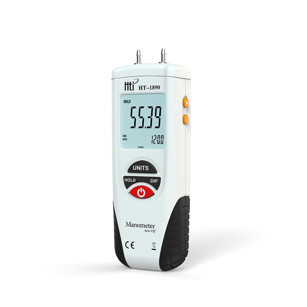 Hti LCD Mini Digital Manometer Differential Gauge Air Pressure Meter ±2Psi Data Hold 11 Units