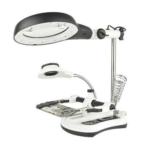 Third Helping Hand Soldering Tool With Magnifier 2.5X/6X/5X/10X LED Lamp Solder Holder For PCB Solder Mobile Phone Repair Tool