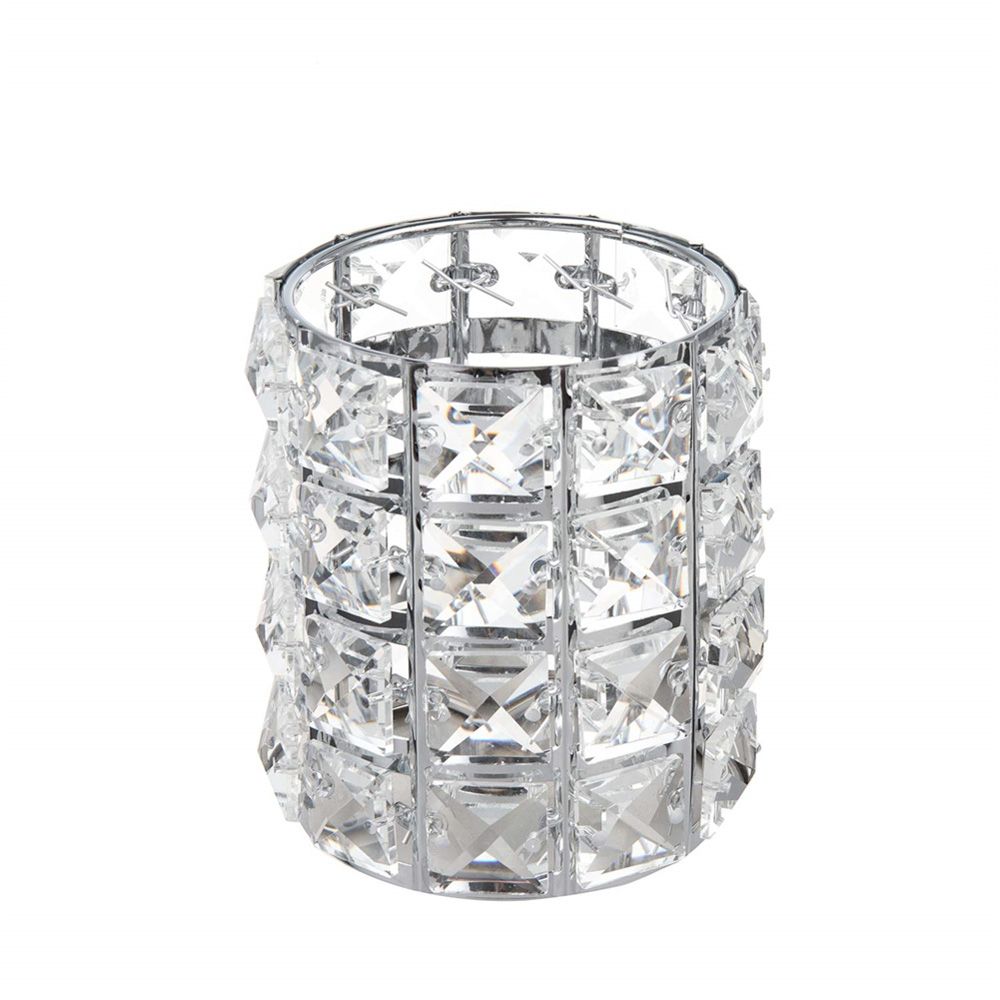 Crystal Cosmetic Brush Organizer Makeup Tool Holder-Silver