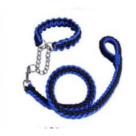 Thick Braided Dog Leash With Collar