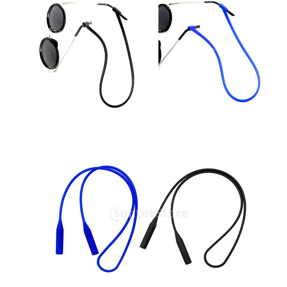 2x Elastic Silicone Eyeglass Neck Strap Glasses Sunglasses Cord Holder