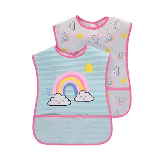 Easy Clean Baby Weaning Bibs - 2 Piece