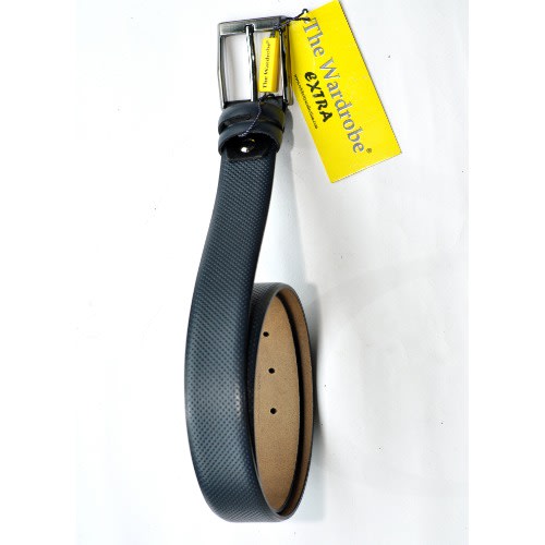 Leather Dotted Styled Men Belt - Mb-9639 - Blue - Size - 110/44 Cm