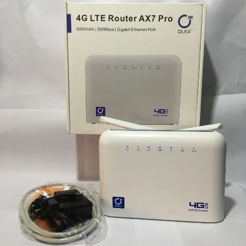 Olax 4g Lte 300 Mbps Universal Router With 5 Hours Inbuilt Battery - 2 Antennas & 4 Lan Po