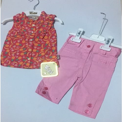 Baby Girl's Sleeveless Top With Trousers