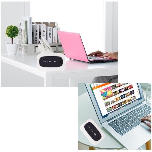 4G LTE Cat4 150m Unlocked Mobile Mifi - Portable Hotspot Wireless Wifi - With Router Sim Card - White