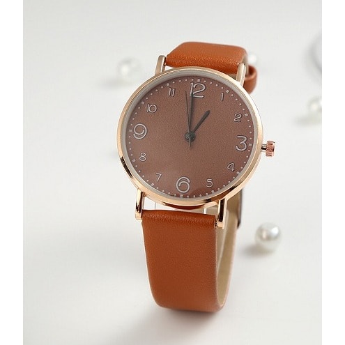 Female Leather Watch - Nude