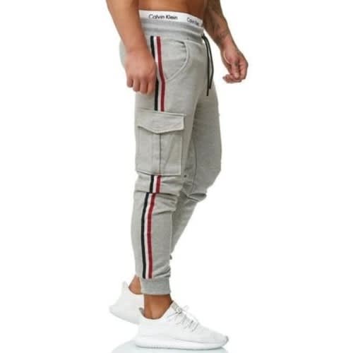 Stripe Jogger Pants - Grey