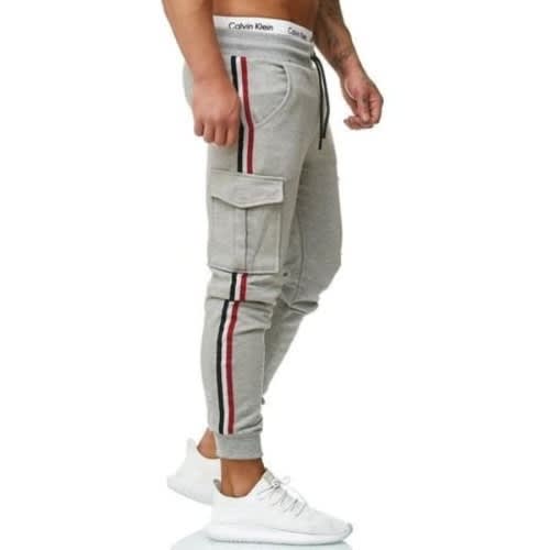 Stripe Jogger Pants - Grey