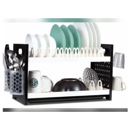 Rustless 2tier Plastic Dish Drainer And Plate Rack -22 Inches