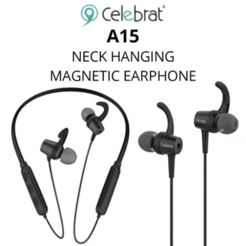 Celebrat A15 Sport Wireless Bluetooth Earphones-Magnetic Suction - Blacklack