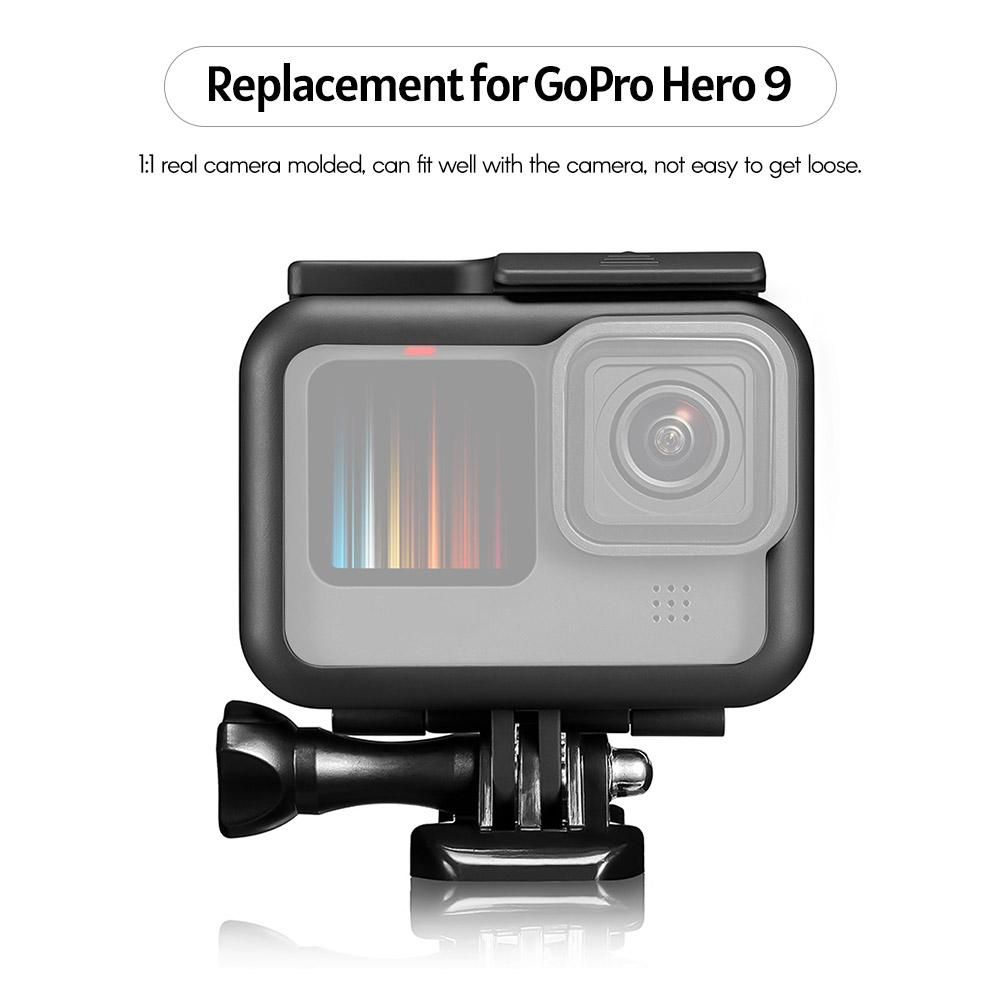 Plastic Action Camera Cage Protective Housing Case with Base Adapter Lens Cover Replacement for GoPro Hero 9 10