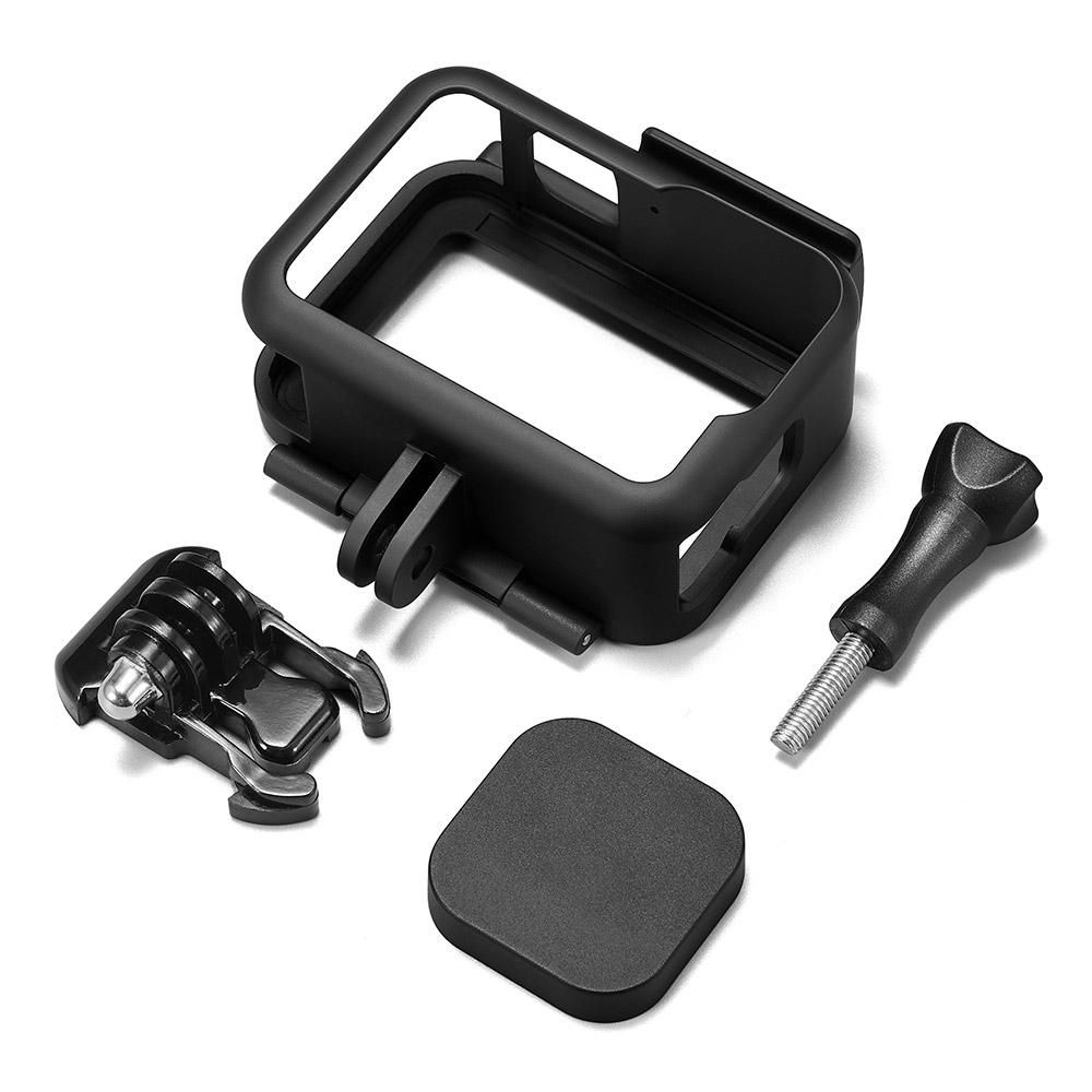 Plastic Action Camera Cage Protective Housing Case with Base Adapter Lens Cover Replacement for GoPro Hero 9 10